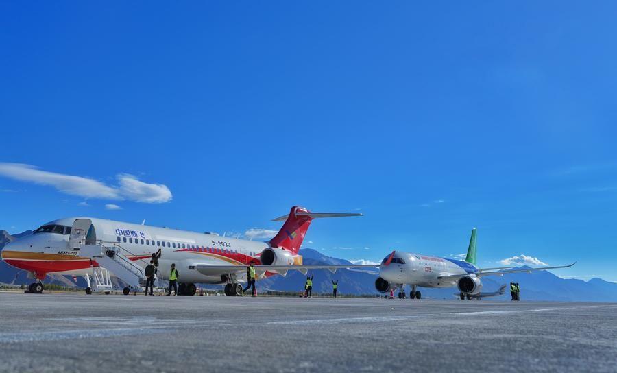 C919 เครื่องบินยักษ์ฝีมือจีน บินลงจอดใน 'ทิเบต' ครั้งแรก