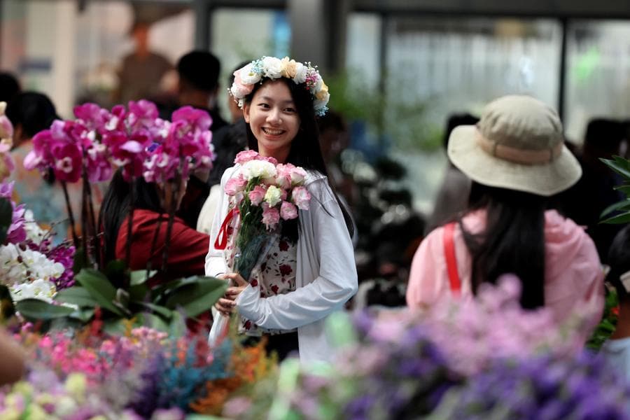 เยี่ยมชม-ถ่ายภาพ 'ตลาดค้าดอกไม้ตัดสด' ในยูนนาน