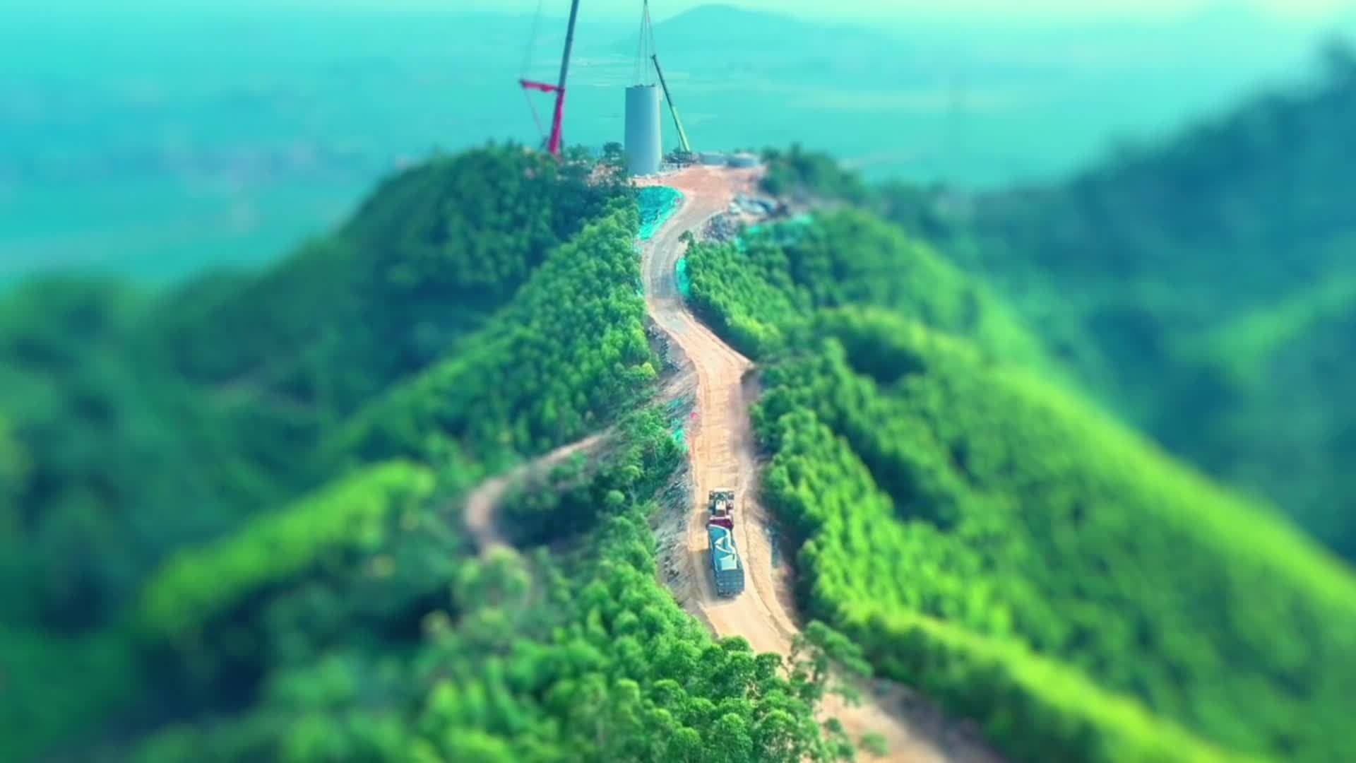 มุมมองโลกของจิ๋ว งานติดตั้ง 'กังหันลม' ในกว่างซี