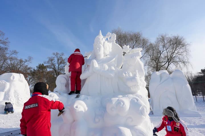 ส่องผลงาน 'หิมะแกะสลัก' นานาชาติประชันฝีมือในฮาร์บิน