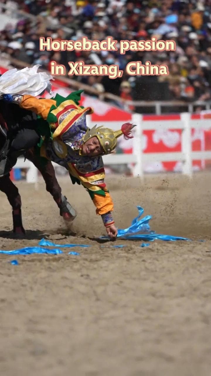 โชว์ขี่ม้าแบบดั้งเดิมในลาซา ฉลองปีใหม่ทิเบต
