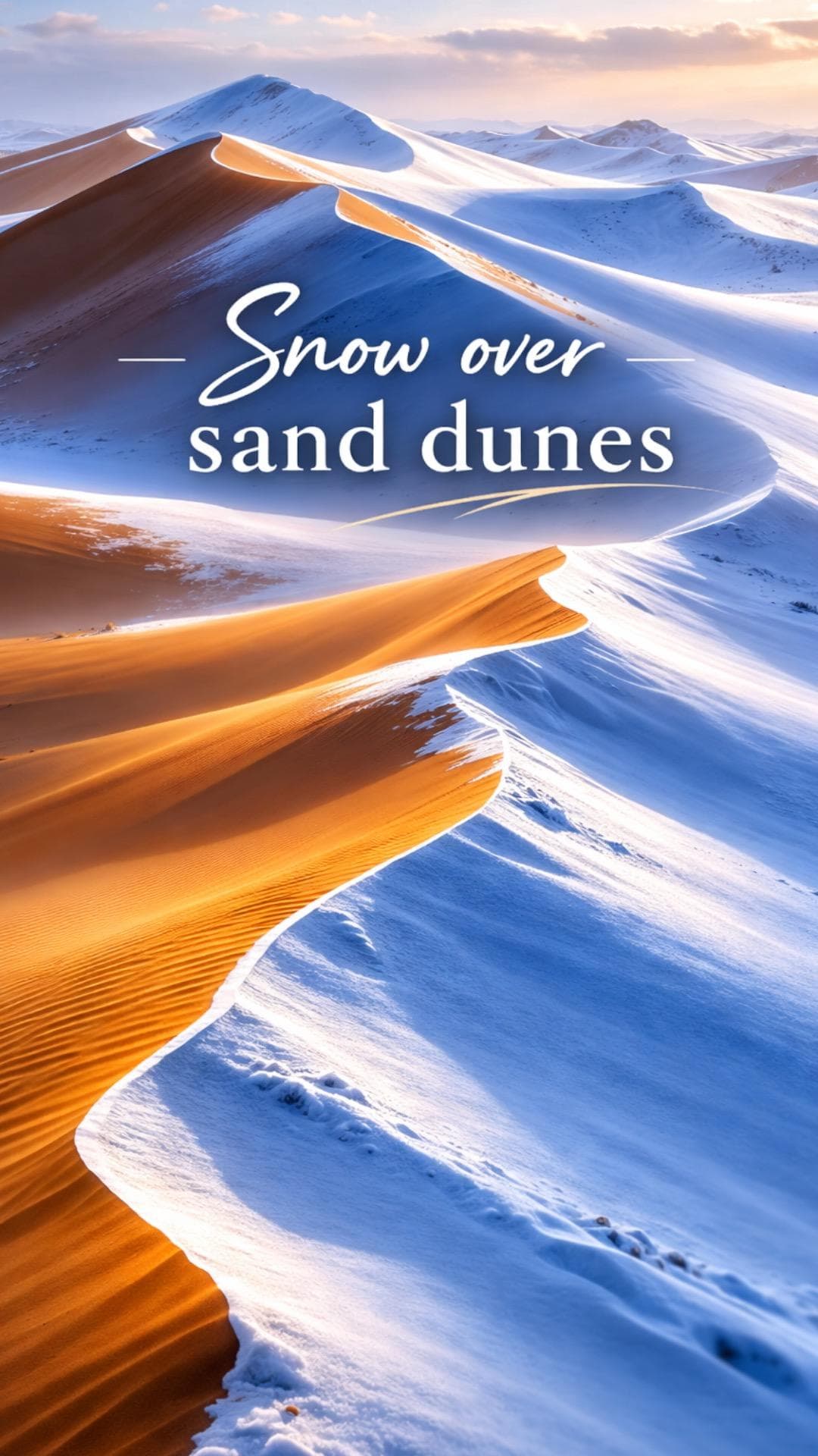 ‘หิมะห่มทะเลทราย’ ในมองโกเลียใน กว้างไกลสุดลูกหูลูกตา