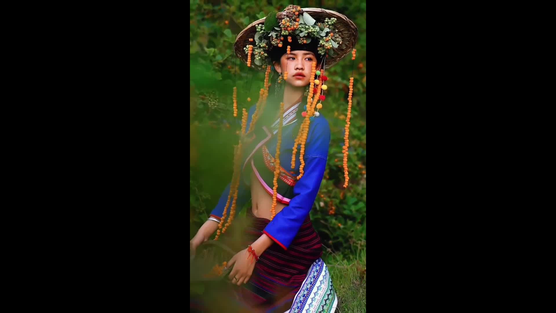 เริ่ดเลยล่ะ! นางแบบสวมชุดชาติพันธุ์ ประดับ ‘ราสเบอร์รีเหลือง’ โพสท่าเป๊ะในยูนนาน